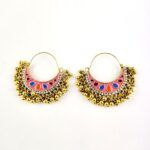 Light Weight Antique Chaand Baali Ethnic Traditional Earrings 5 Noonvao 11.-Antique-Chaand-Baali-Earrings-Jewellery-Ethnic-Traditional-Colorful-Stones-For-Women-Fashion-Jewelry-Green-Red-Golden-Pink-3.Jpg