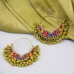 Light Weight Antique Chaand Baali Ethnic Traditional Earrings 10 Noonvao 11. Antique Chaand Baali Earrings Jewellery Ethnic Traditional Colorful Stones For Women Fashion Jewelry Green Red Golden Pink 6 1