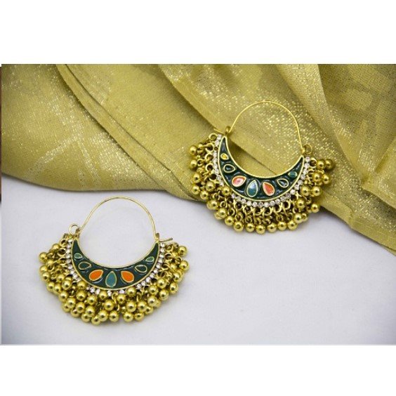 11. Antique Chaand Baali Earrings Jewellery Ethnic Traditional Colorful Stones For Women Fashion Jewelry Green Red Golden Pink 8 1