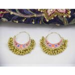Light Weight Antique Chaand Baali Ethnic Traditional Earrings 14 Noonvao 11. Antique Chaand Baali Earrings Jewellery Ethnic Traditional Colorful Stones For Women Fashion Jewelry Green Red Golden Pink 82