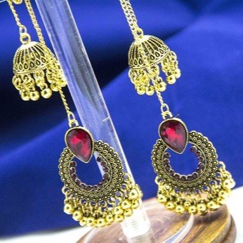 25. Antique Style Baali Earrings With Sahara Jewellery Ethnic Embedded Traditional Rhinestones For Women Fashion Jewelry Golden 11