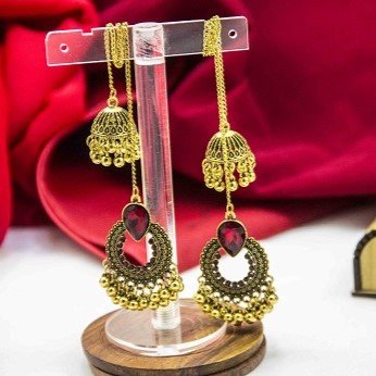 25. Antique Style Baali Earrings With Sahara Jewellery Ethnic Embedded Traditional Rhinestones For Women Fashion Jewelry Golden 14