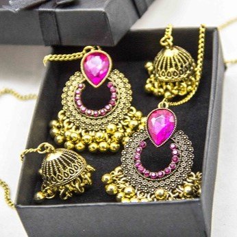 25. Antique Style Baali Earrings With Sahara Jewellery Ethnic Embedded Traditional Rhinestones For Women Fashion Jewelry Golden 7