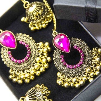 25. Antique Style Baali Earrings With Sahara Jewellery Ethnic Embedded Traditional Rhinestones For Women Fashion Jewelry Golden 8