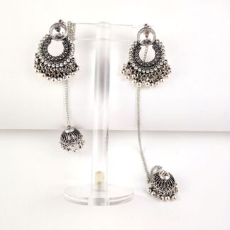 26. Antique Style Baali Earrings With Sahara Jewellery Ethnic Embedded Traditional Rhinestones For Women Fashion Jewelry Silver