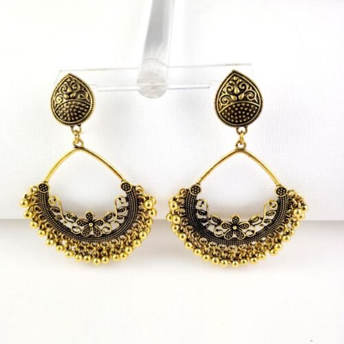 27. Antique Style Loop Baali Drop Earrings Jewellery Ethnic Embedded Traditional Style For Women Fashion Wedding Jewelry 3