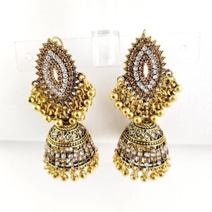 28. Traditional Jhumka Earrings Jewellery With Embedded Rhinestones Womens Fashion Wedding Jewelry 2