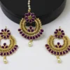 Jhumka Earrings Fashion Jewellery Danglings with Maatha Tikka for Women - Image 6