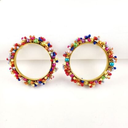12. Fashion Jewellery Bangles Made Of Tatinium Alloy With Beads For Women Light Weight Jewelry Multicolor