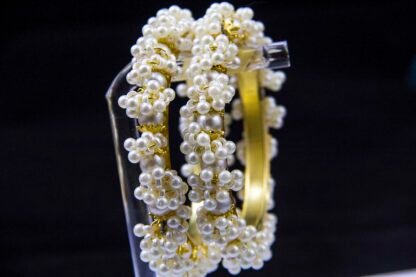 13. Fashion Jewellery Bangles Made Of Tatinium Alloy With White Beads For Women Light Weight Jewelry 3 1