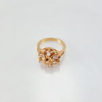 S2 3 Rhinestones With Center Stone Zircon Ring For Woman Fashion Wedding Engagement Party Charm Jewelry