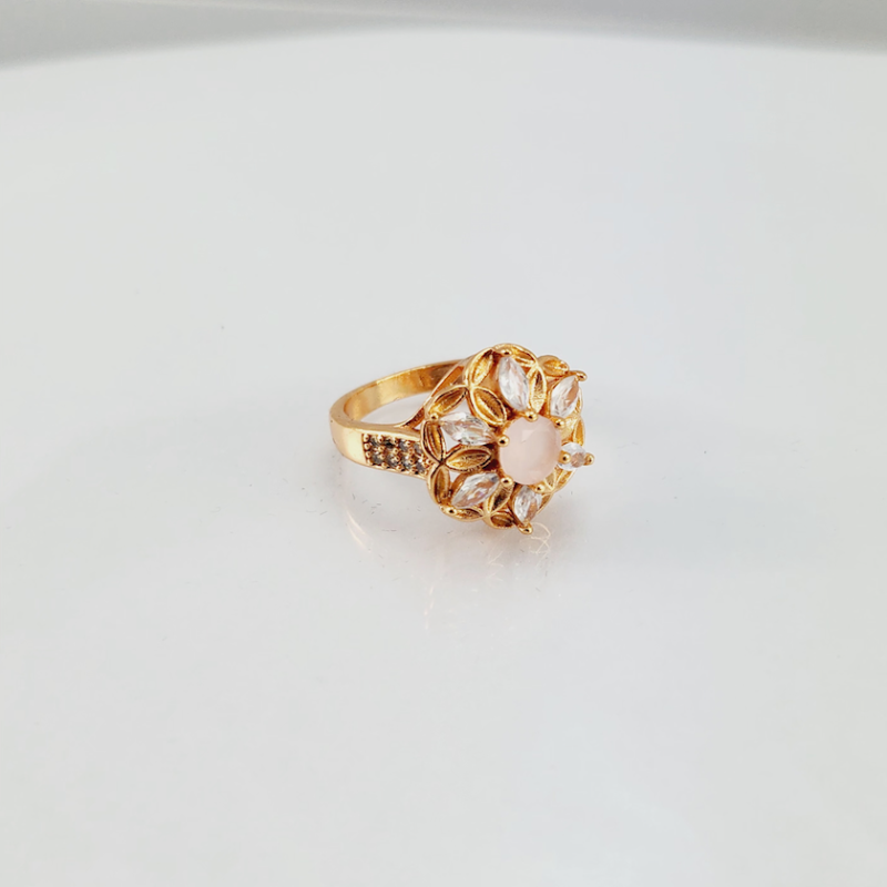 S2 6 Rhinestones With Center Stone Zircon Ring For Woman Fashion Wedding Engagement Party Charm Jewelry 6