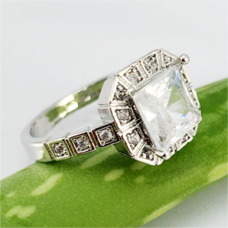 S9 - Silver Sterling Zircon White Diamond Ring For Woman Light Weight Eid Engagement Party Wedding Jewelry