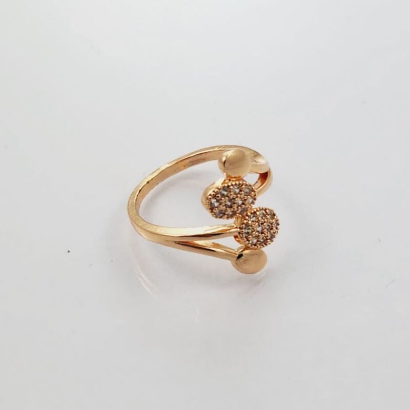 D1 (5) Zircon Gold Ring For Woman Fashion Wedding Party No Tarnish Jewelry