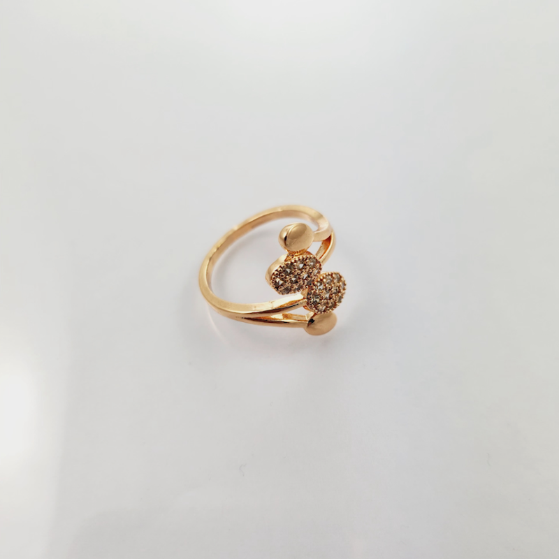 D1 (8) Zircon Gold Ring For Woman Fashion Wedding Party No Tarnish Jewelry