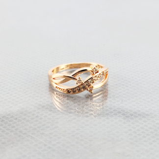 Dr14 - Gold Plated Korean Stone Zircon Ring – Trendy Women’s Ring In Pakistan