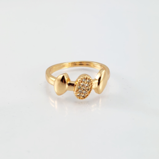 Dr16 - Gold Plated Special Round Design Zircon Ring – Trendy Women’s Ring In Pakistan