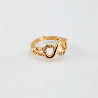 Dr18 - Gold Plated Infinity Zircon Ring – Trendy Women’s Ring In Pakistan