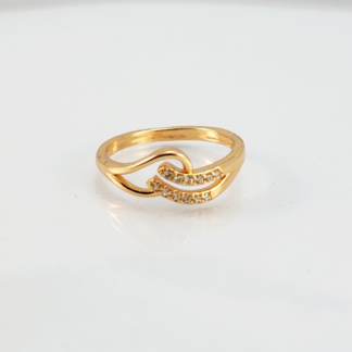 Dr20 - Gold Plated Eye Diamond Zircon Ring – Trendy Women’s Ring In Pakistan