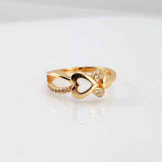 Dr22 - Gold Plated Silver Awareness Ribbon Zircon Ring – Trendy Women’s Ring In Pakistan