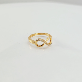 Dr24 - Gold Plated Solid Gold Infinity Zircon Ring – Trendy Women’s Ring In Pakistan