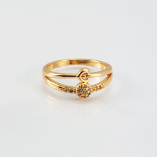 Dr26 - Gold Plated Stylish Stone Design  Zircon Ring – Trendy Women’s Ring In Pakistan