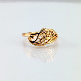 Dr9 – Gold Plated Golden Glimmer Zircon Ring – Trendy Women’s Ring In Pakistan