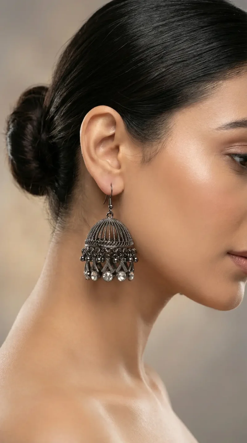1 Jhumka Earring Model Profile Macro Scaled