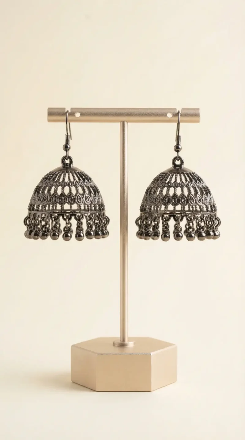 Oxidized Jhumka Studio Product Shot Scaled